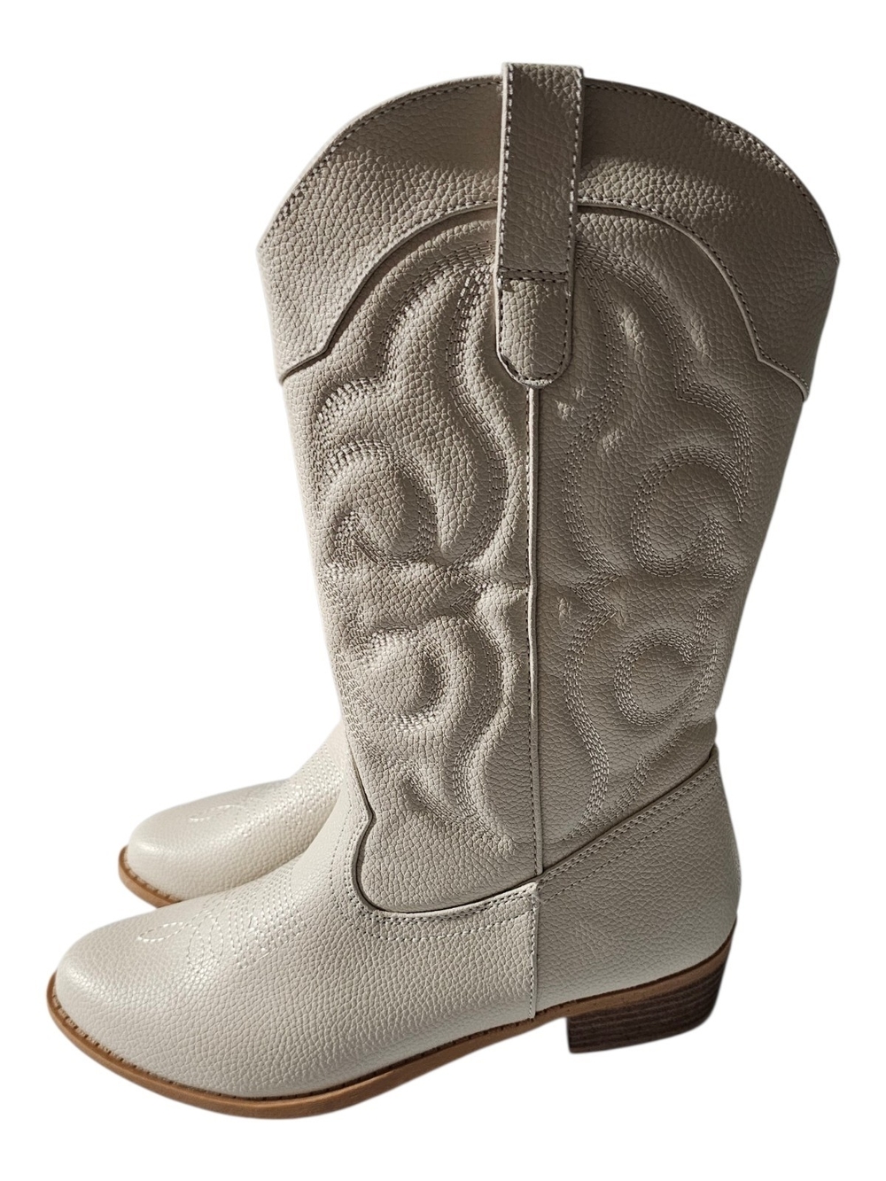 Cat & Jack Cream Textured Western Heeled Boots